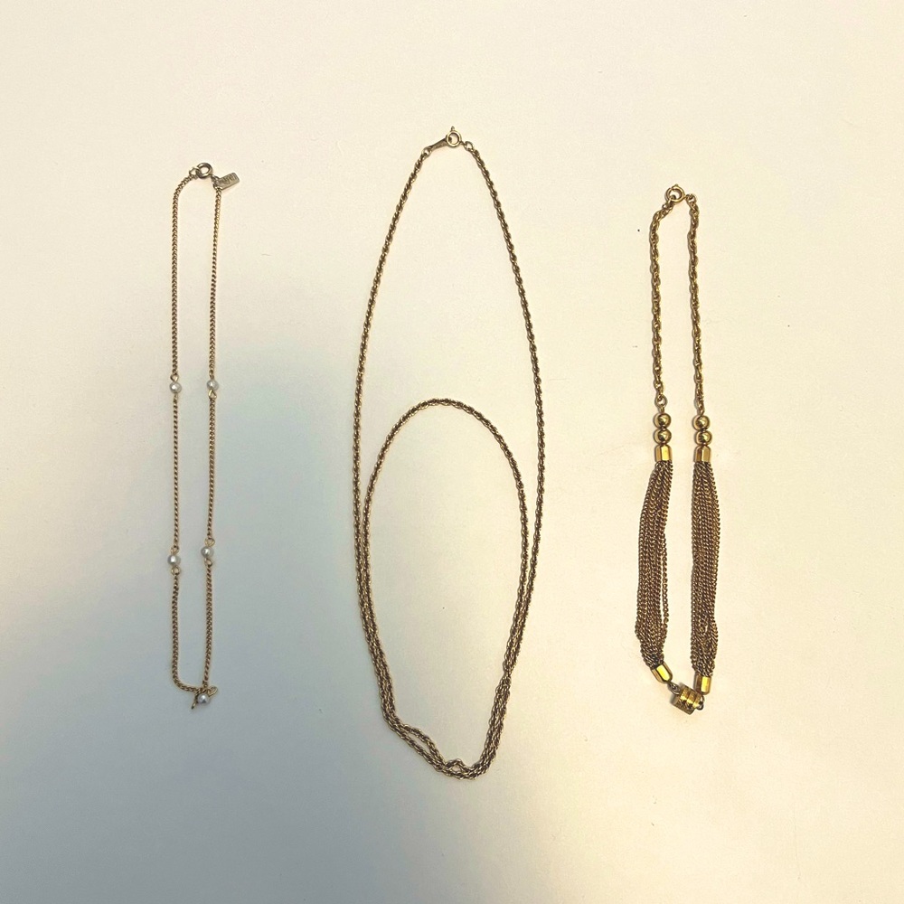 Gold Tone Necklace Bundle